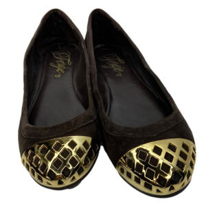 FERGIE “Brio Too” Brown Suede Ballet Slip-on Flats Women’s Size 7M